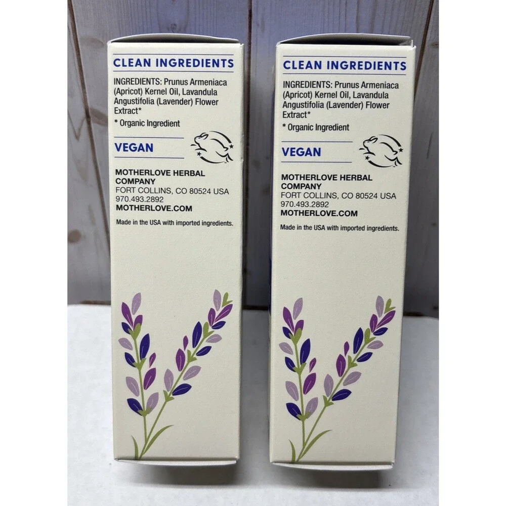 2 Pack Motherlove Massage Birth Baby Oil Gentle Lavender-Infused Perineal Labor